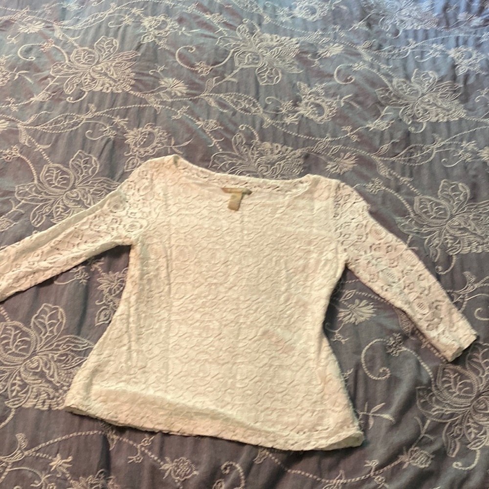 Banana Republic White Lace Top size 6